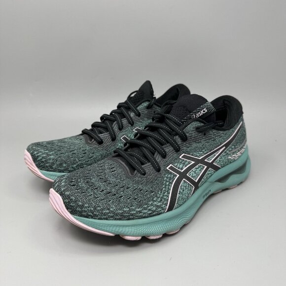 Asics Gel-Nimbus 24 Running Shoes Womens Size 8.5 Teal Black Cushioned 1012B201 - Picture 1 of 9